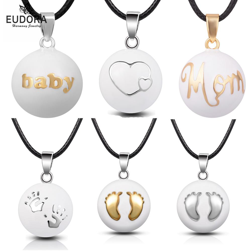 Eudora Maternity Jewelry Mix Styles White Chime Bola Pendant Angel Caller Necklace Jewelry For Pregnant Women N14NB-W 1