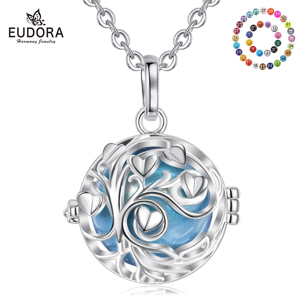 Eudora Pregnancy Bola Harmony Ball Pendant Tree of Life Cage Fit Chime Bell Ball Necklace for Pregnant Mom Gift with Box K411N20 1