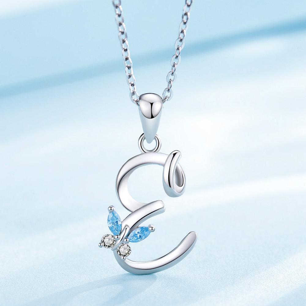 Eudora Luxury 8 Letter Pendant Necklace Women Men AAA Zircon Chain Necklace Butterfly CZ Crystal E Alphabet Choker Jewelry Gift 4