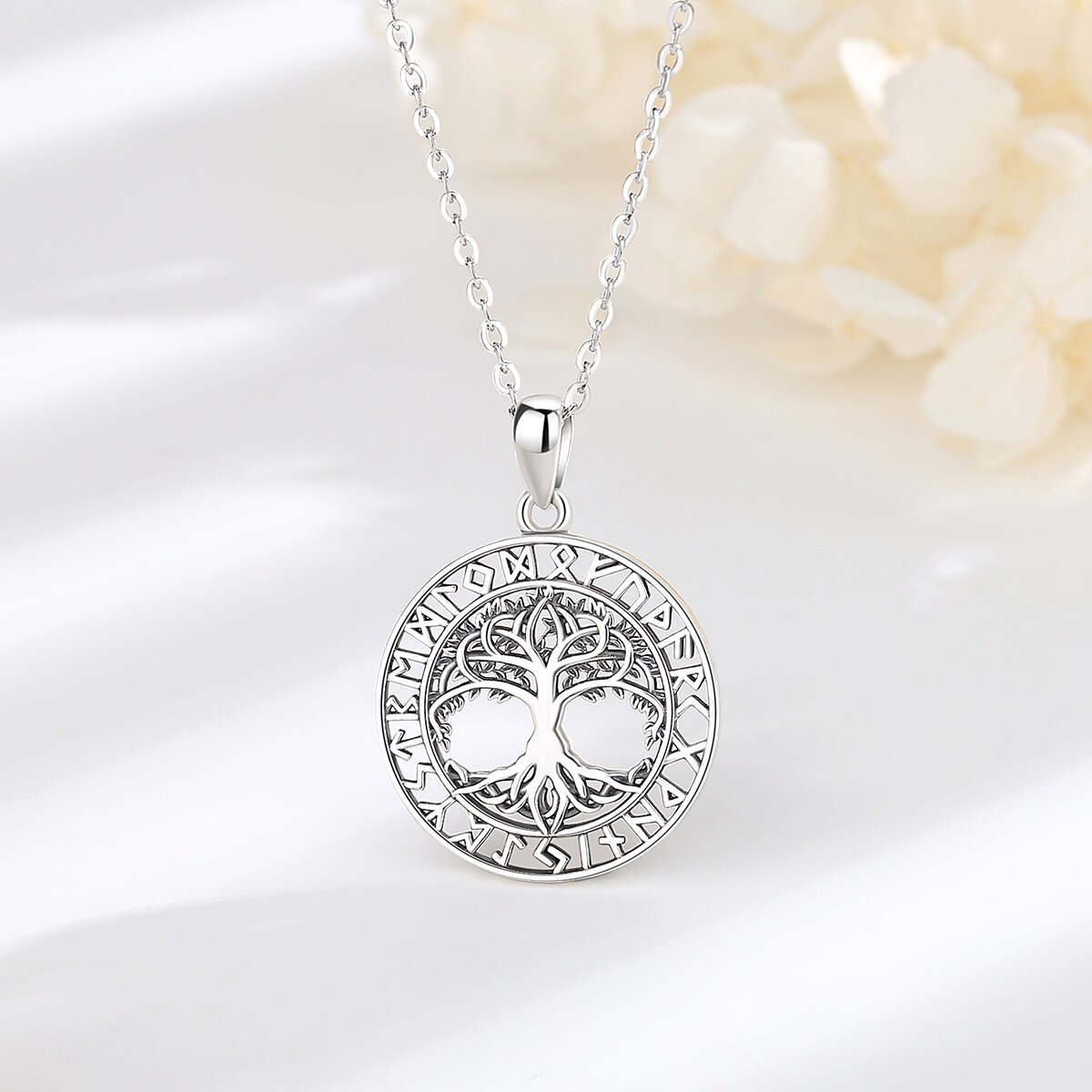 Eudora Real 925 Sterling Silver Tree of Life Necklace Vintage Simple Pendant Fashion Fine Tree Jewelry for Women Man Bijoux Gift